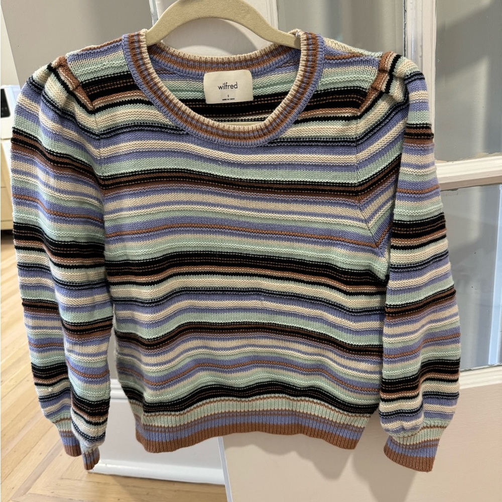 Aritzia Wilfred Striped cropped sweater - size S